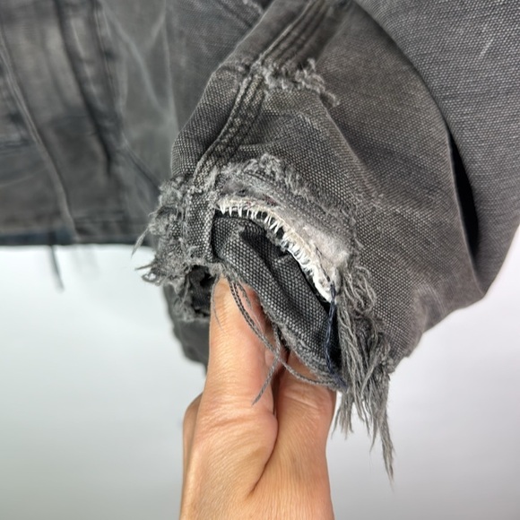 Vintage Carhartt C03 Arctic Black Insulated Canvas Chore Jacket Grunge Large 90s - Picture 9 of 12